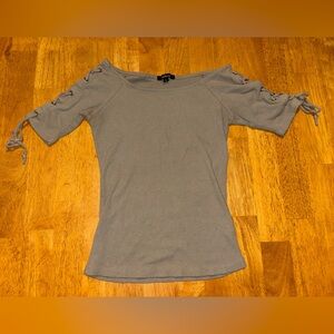 Off-Shoulder Light Green Short Sleeve Top